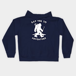 Sasquatch Yes to Adventure - White Kids Hoodie